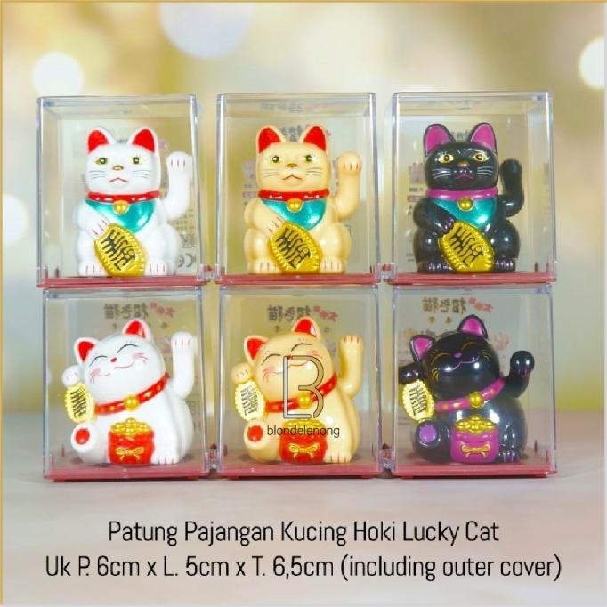 Patung Kucing Hoki Lucky Cat Tangan Gerak Goyang Cina Solar Mini Kecil
