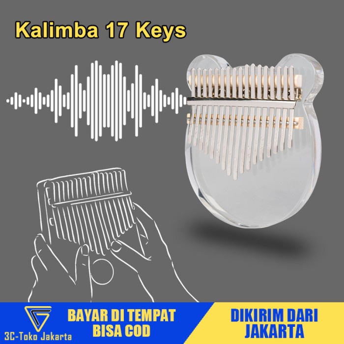 Kalimba - Bear Kalimba 17 Keys Acrylic Kalimba Alat Musik