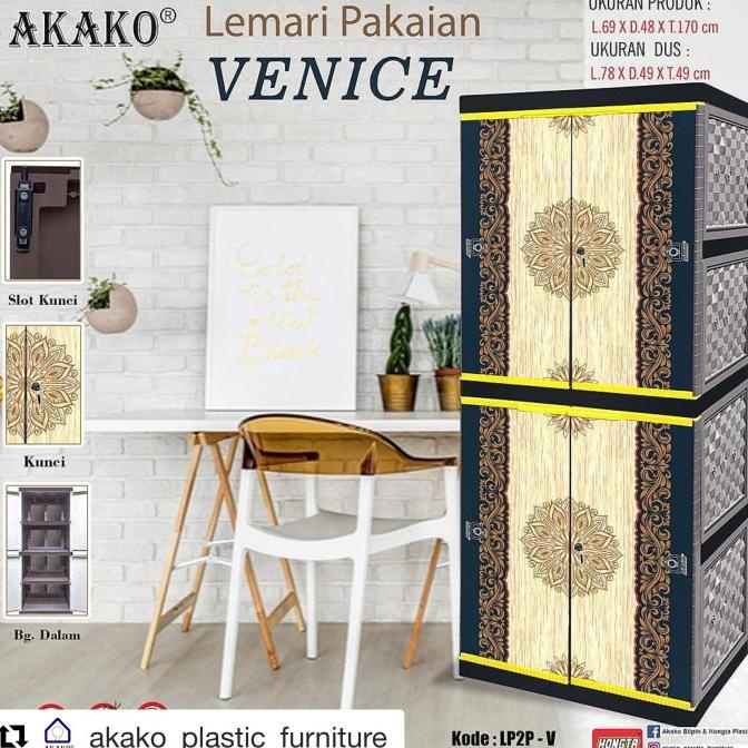 Produk Unggulan] lemari plastik akako jumbo lemari plastik akako LP2P venice