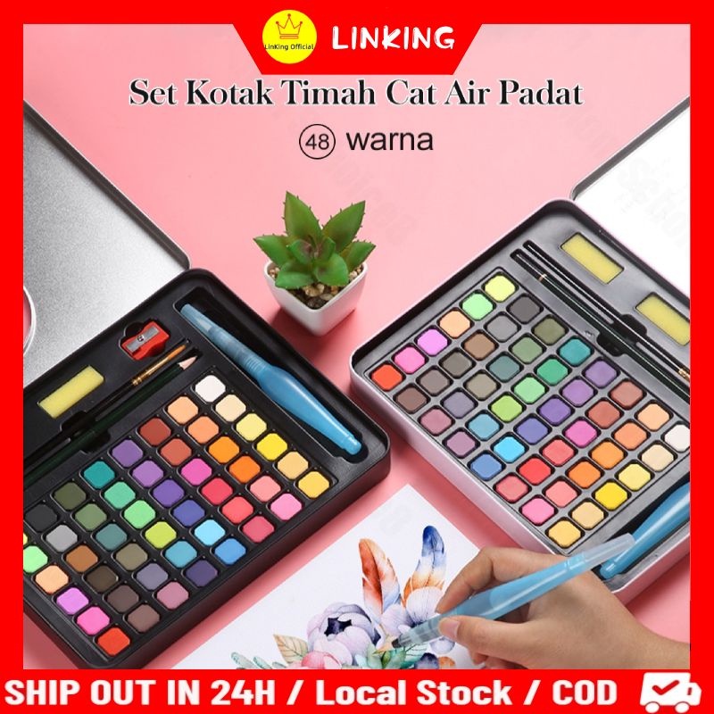 

Cat Air Watercolor Set 36/48 Warna Water Color Alat Cat Air Lukis Set (Termasuk Kuas Dan Kertas