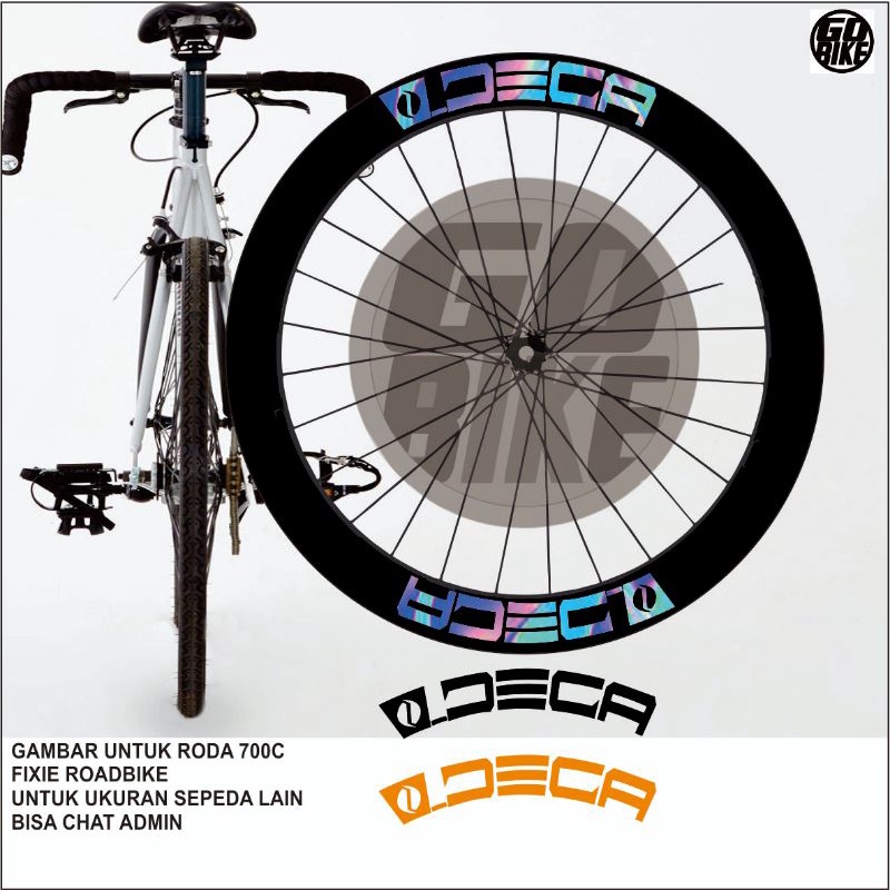 stiker velg sepeda 700c sticker rims sepeda fixie roadbike DECA