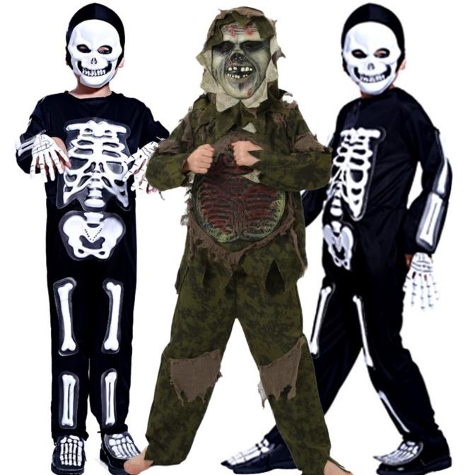 

New Kostum Halloween Skull 3D Eva Pvc Haloween Party Costume Zombie Murah Limited Edition