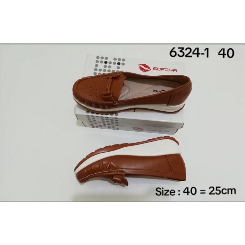 Sepatu Kerja Wanita Wedges Sofiya Coklat 6324-1 import premium