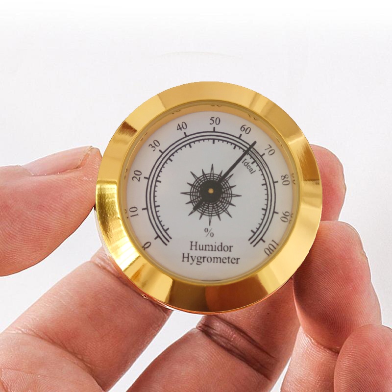 50MM Cigar Box Thermohygrometer Tertanam Thermo Hygrometer Kotak Cerutu Tipe Penunjuk Tanpa Baterai