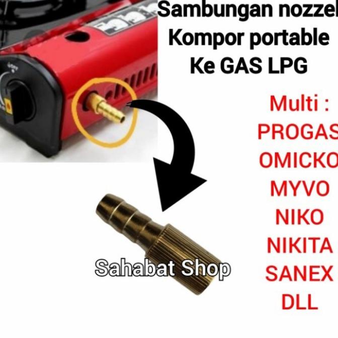 /////] Sambungan Kompor Portable/Portabel Gas Kaleng Ke Gas LPG/Nepel Selang