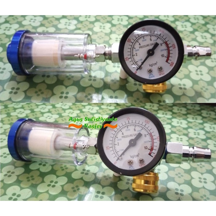 Air Regulator Spray Gun Regulator Udara Spray Gun Included Filter Biru Terb