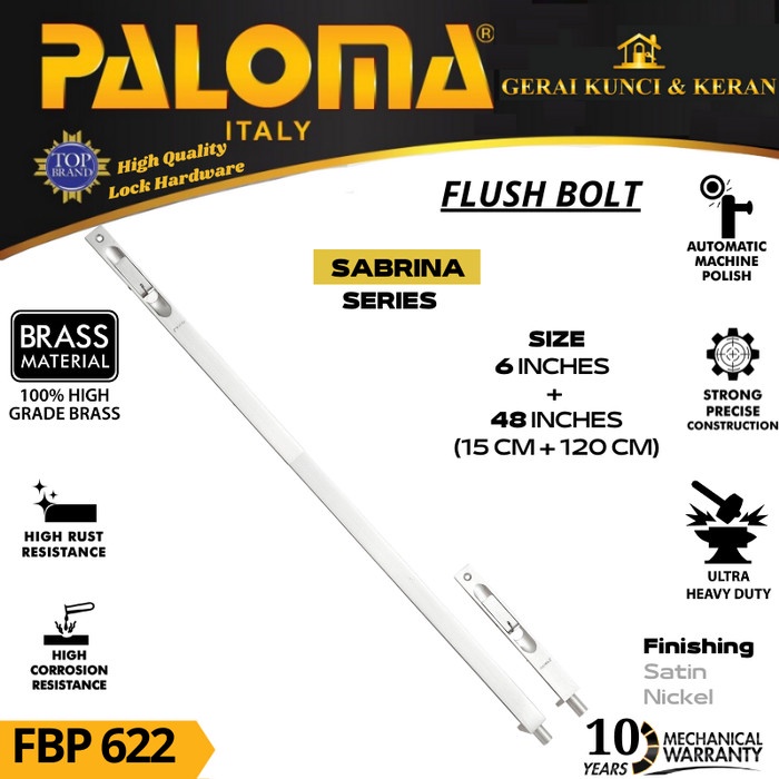 ✅New Ori Flush Bolt Paloma Fbp 622 Sabrina 648  Grendel Tanam Slot Pintu Terbatas