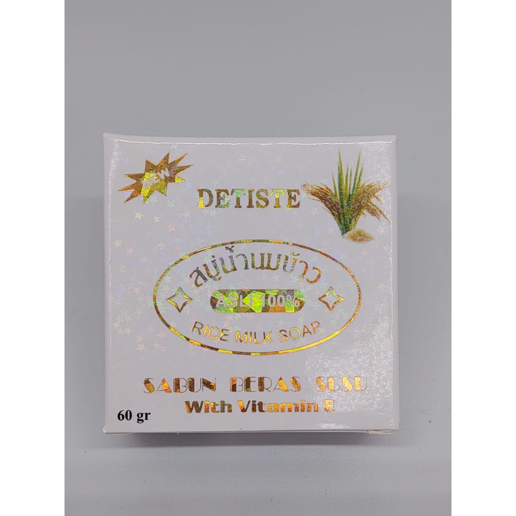 SABUN BERAS SUSU DETISTE 60gr Original / SABUN DETISTE Rice Milk / SABUN THAILAND PEMUTIH KULIT