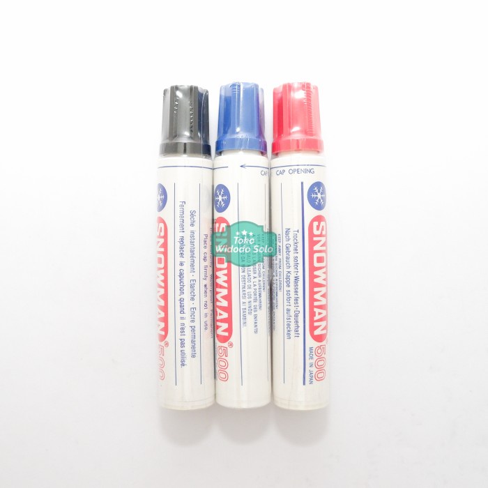 

Spidol Permanen Jumbo Snowman 500 Permanent Marker Hitam Merah Biru
