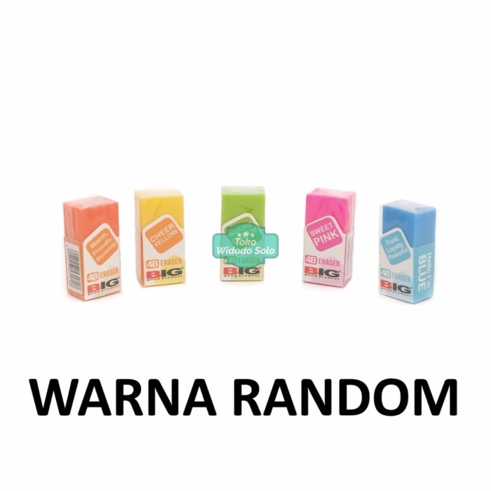 

Penghapus BIG Colour Eraser Kecil Warna Setip Soft 4B 9403 1 Buah