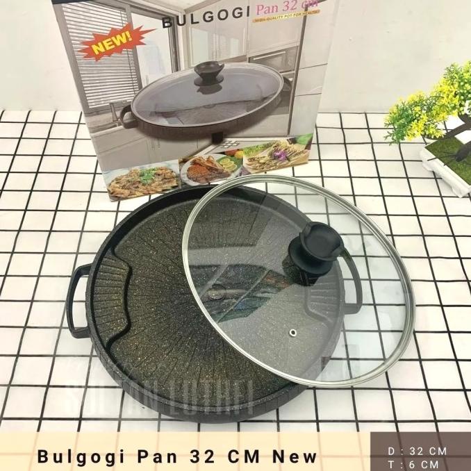 Buruan beli] Bulgogi Grill Pan Carin + Tutup Kaca 32cm