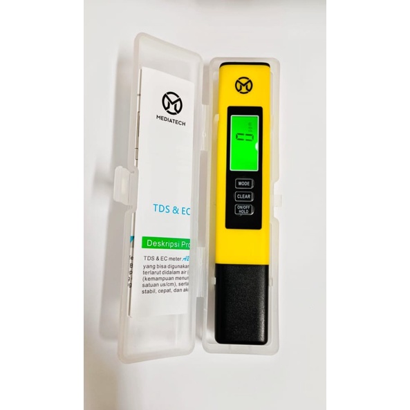 TDS & EC METER KUNING ALAT UKUR PADA HIDROPONIK / TDS DAN EC METER A2 ORIGINAL TERBARU