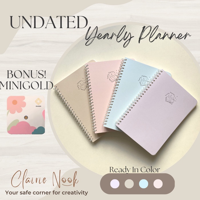 

Promo Clairie Nook Undated Yearly Planner / Jurnal / Journal / Diary Planner