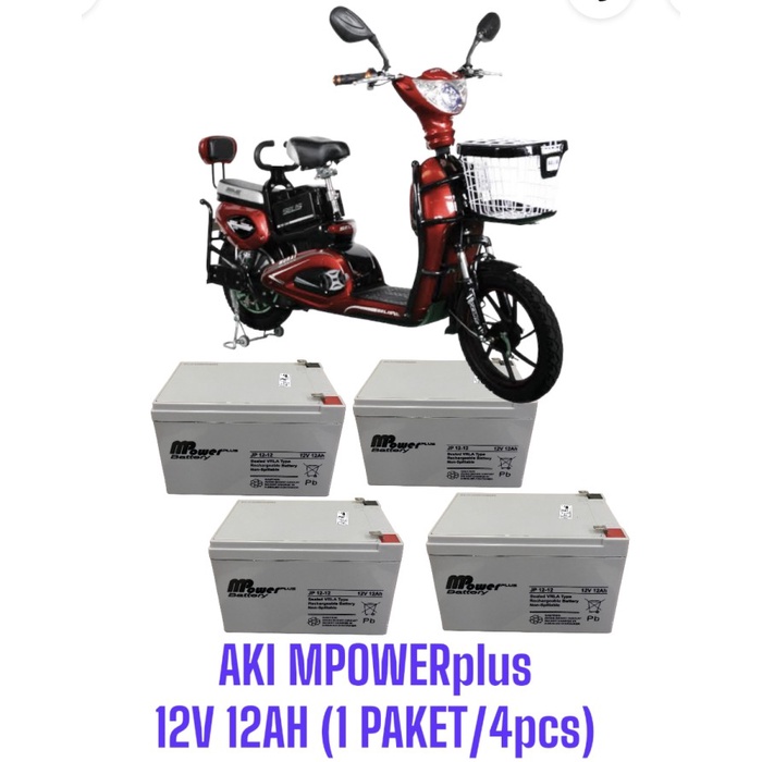 Promo Aki sepeda listrik SELIS 1 paket 12V 12Ah Aki VRLA MPOWERplus