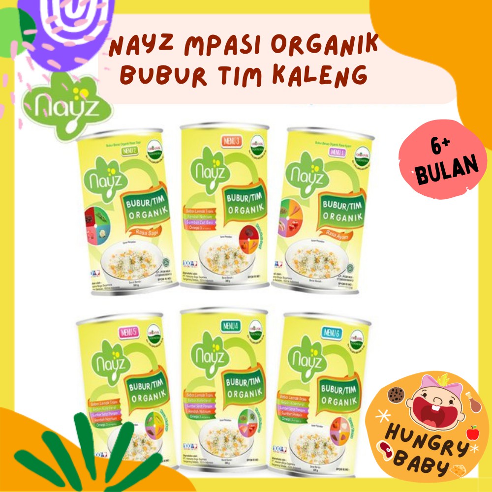 Nayz Bubur Tim Can 300 Gram / Bubur Beras Organik Kaleng 300 G / Mpasi Bayi 6 Bulan+