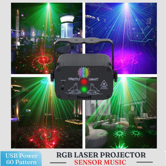 Promo Lampu Proyektor Laser Panggung Led Mini Lighting Laser Projector Disco