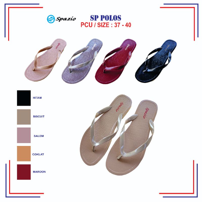 Sandal japit cewek spazio polos tanpa lem awet simpel