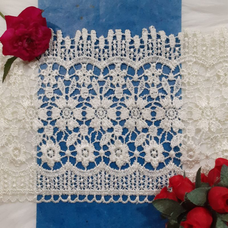 renda bordir india bunga mawar