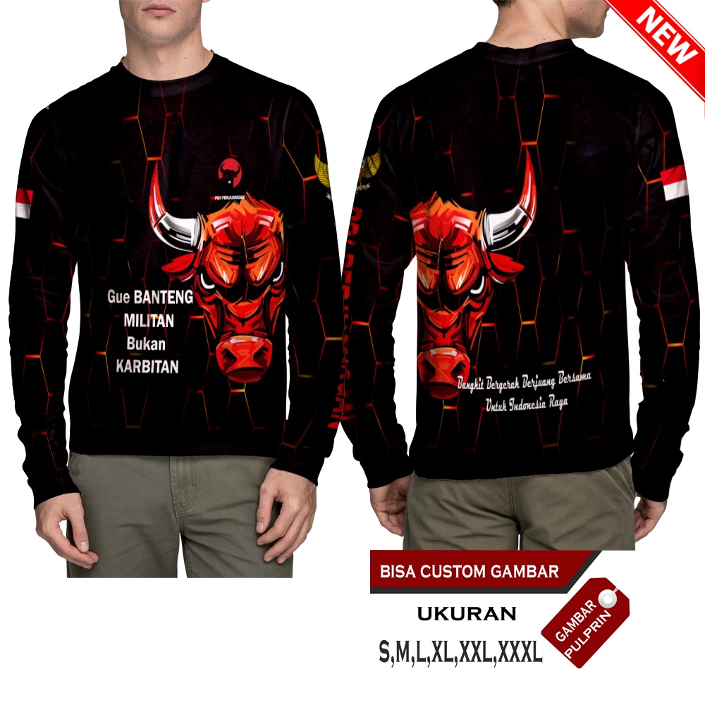 BARUU jual Baju Kaos Pakaian Partai PDIP Perjuangan PDI INDONESIA TERBARU 3D Jersey Kaos Pria/Kaos