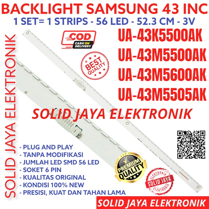 [Ori] Backlight Tv Led Samsung 43 Inc Ua 43K5500Ak 43M5500Ak 43K Lampu Bl In Limited