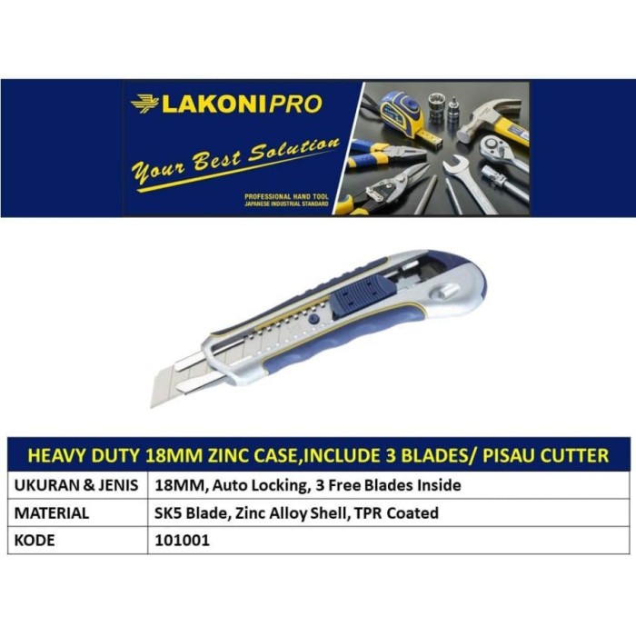 

HEAVY DUTY 18MM CUTTER KNIFE LAKONI PRO