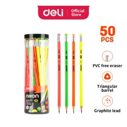 

Deli Graphite Pencil 2B with eraser 8188mm EU51806