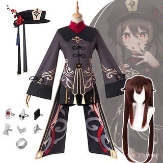 Cosplay Kostum Full Set Hu Tao Genshin Impact Ready
