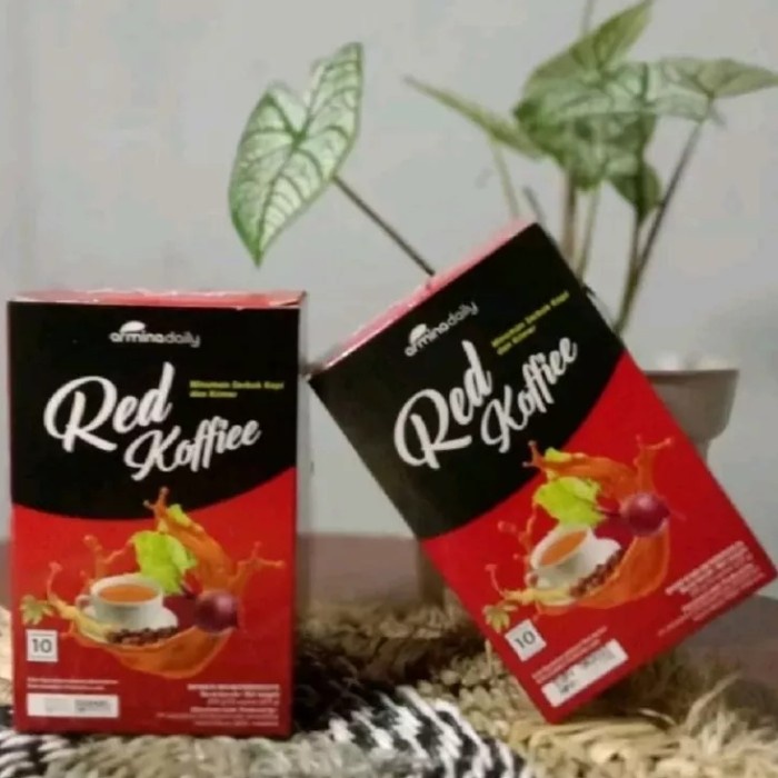 

Red koffiee Kopi Merah Herbal 1 box isi 10 sachet Original BPOM