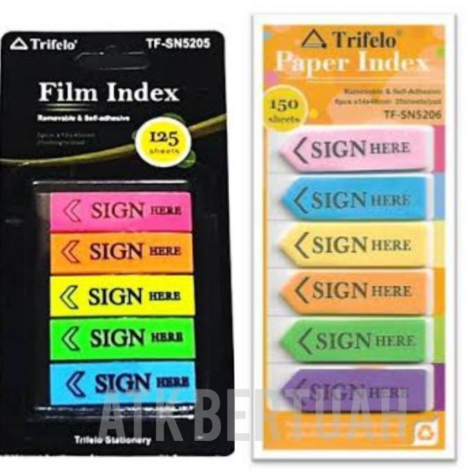 

BARANG TERBARU !!! TRIFELO SIGN HERE STICKY NOTE INDEX FLAG LABEL STIKER TANDA TANGAN - TERLARIS