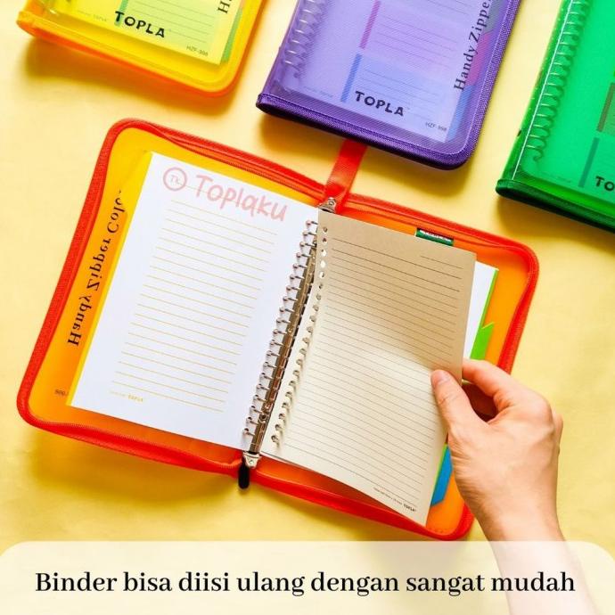 

BARANG TERBARU !!! TOPLA COLOR ZIPPER BINDER NOTE MAP WARNA BUKU FILE RESLETING A5 B5 - TERLARIS