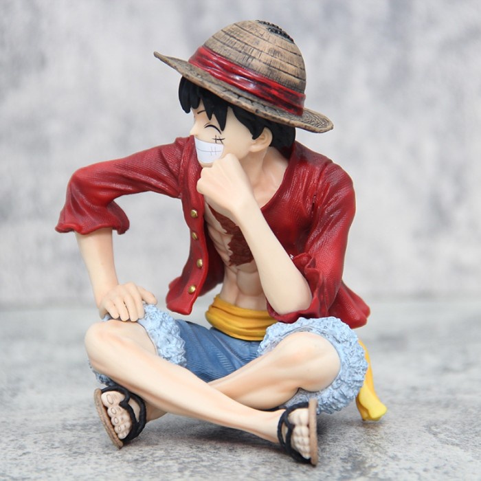 MUST HAVE YB3 MAINAN BONEKA MODEL ONE PIECE LUFFY ACTION FIGURE DUDUK DAN SMILE TERBARU