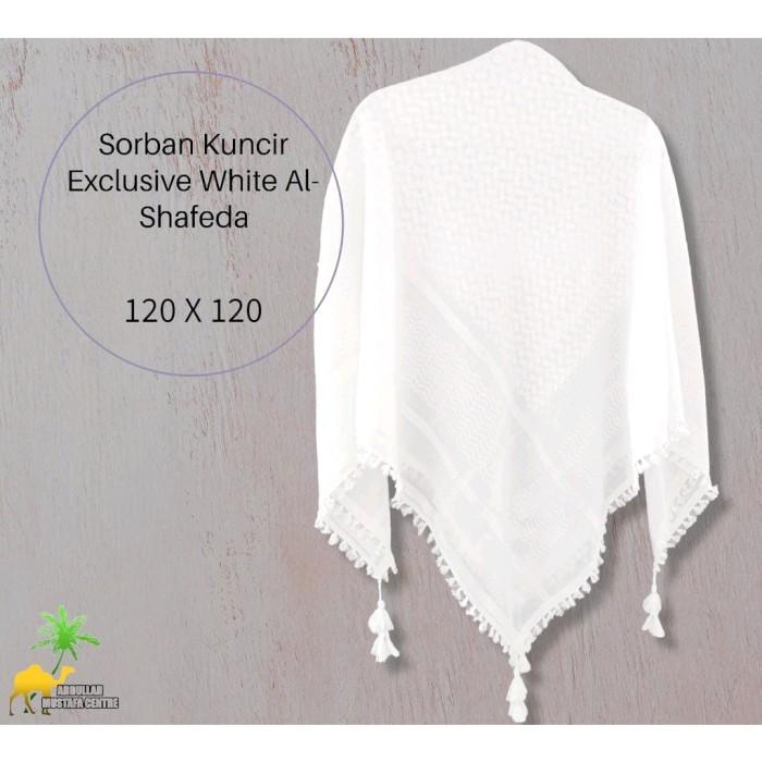 SORBAN HAJI AL SHAFEDA PUTIH KUNCIR SURBAN PUTIH MOTIF POLOS