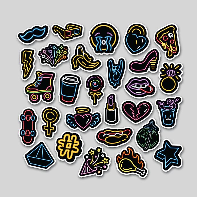 

For Sale Sticker Pack Neon | Sticker Tumbler | Stiker Laptop Koper Helm Diskon