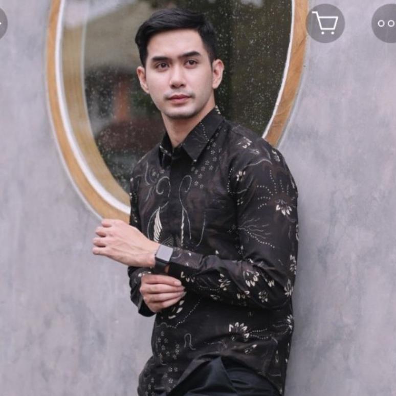 Kemeja Batik Slimfit Pria Dewasa Lengan Panjang Mewah/ Kemeja Batik Premium/ Kemeja Batik Berlapis F