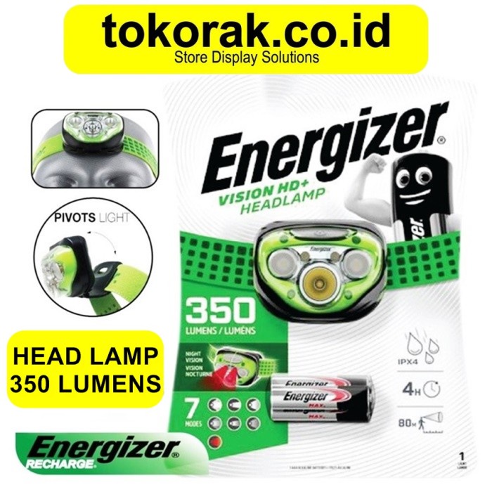SENTER KEPALA 350 LUMENS ENERGIZER - HEADLAMP - SENTER CAMPING