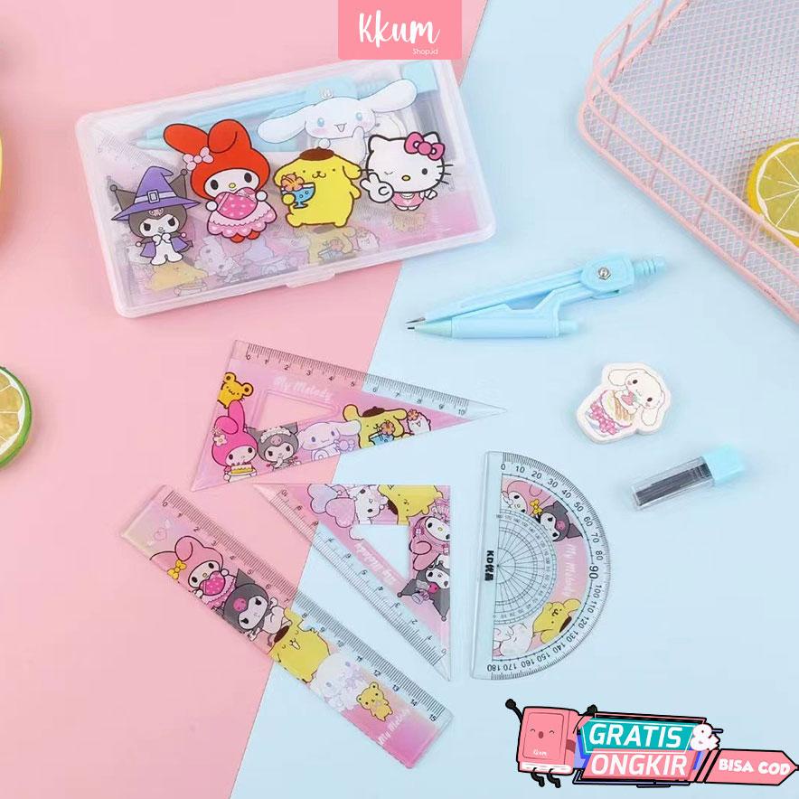 

4PCS garisan jangka set sanrio cute/ Set penggaris kuromi melody