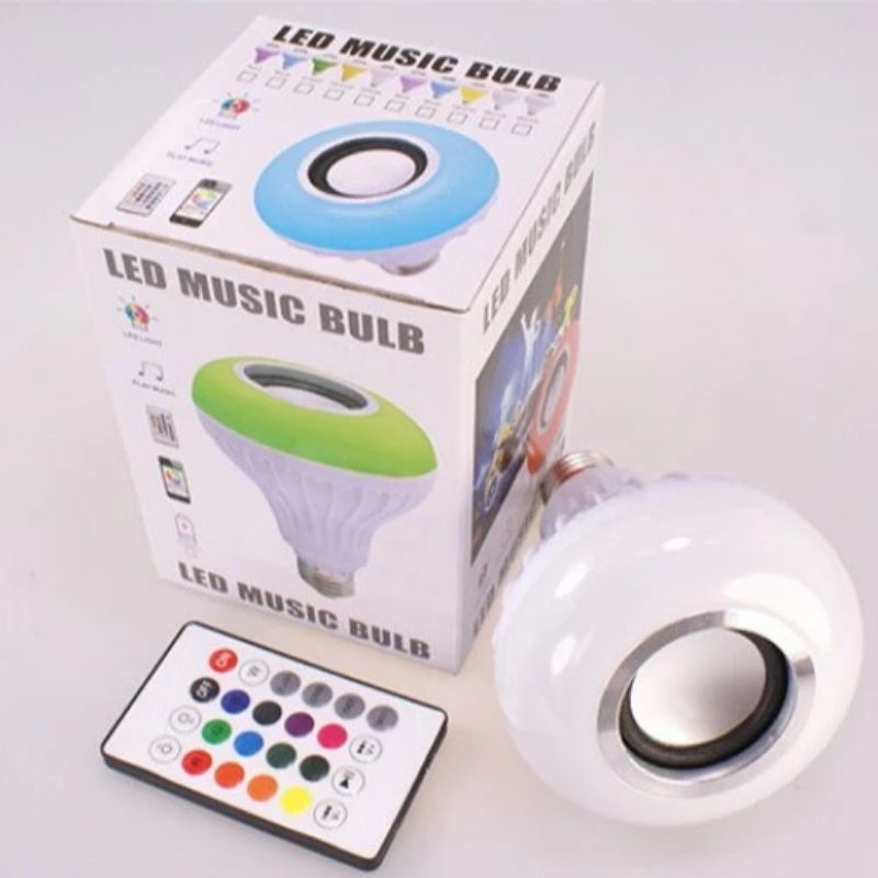 speaker Bluetooth Wireless / Lampu Music Speaker LED RGB / Bohlam Speaker 2in1 RGB LED