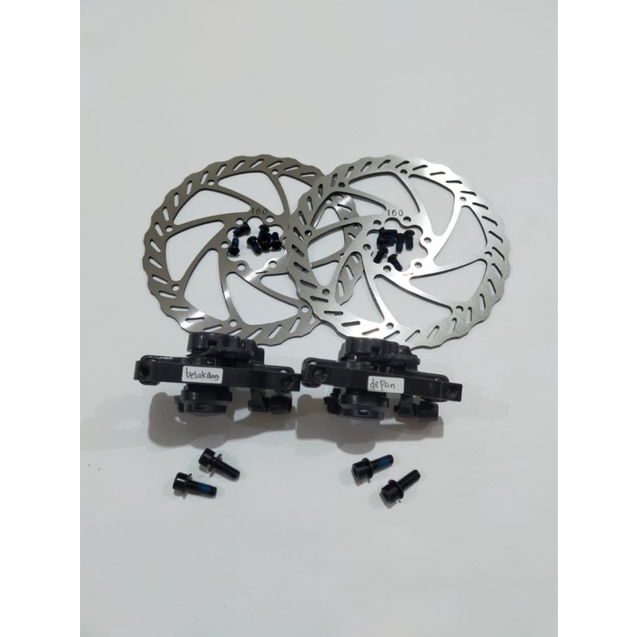 Cod - Rem Cakram Mekanik Cstar Disc Brake Sepeda 1 Set Kampas Bulat 6 Bolt Kode 030