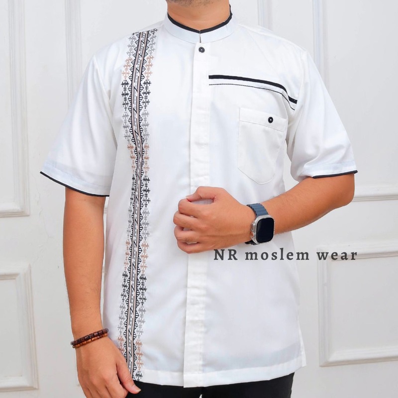 Baju Koko Dewasa Lengan Dek / Baju Koko Pria Tangan Dek / Koko Arrahman Kode Rpd