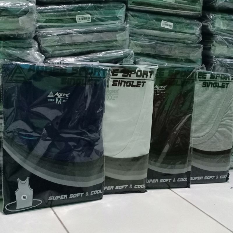 Singlet Agree Dewasa / Singlet Agree Sport / Kaos Dalam Tangtop Pria Size M-L-Xl-Xxl Agree Sport