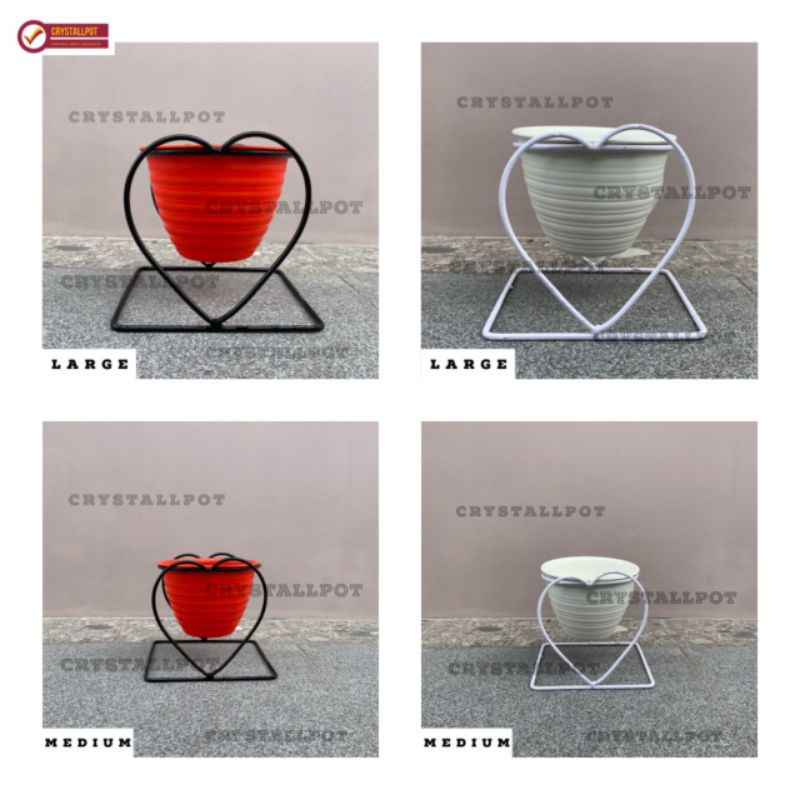 Standing Pot Bunga Love Rak Pot Bunga Love - Standing Besi