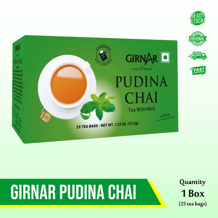 

] GIRNAR PUDINA CHAI 25 TEA BAGS [37.5G]