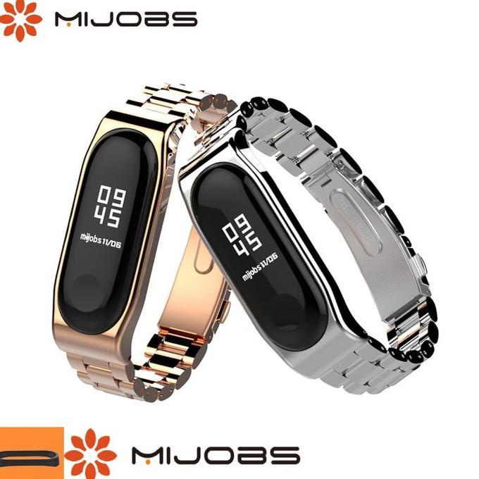 

AKASHMARKET !!! MIJOBS Stainless Steel Strap Jam Mi Band 3 Plus ORIGINAL MiBand Tali - TERLARIS !