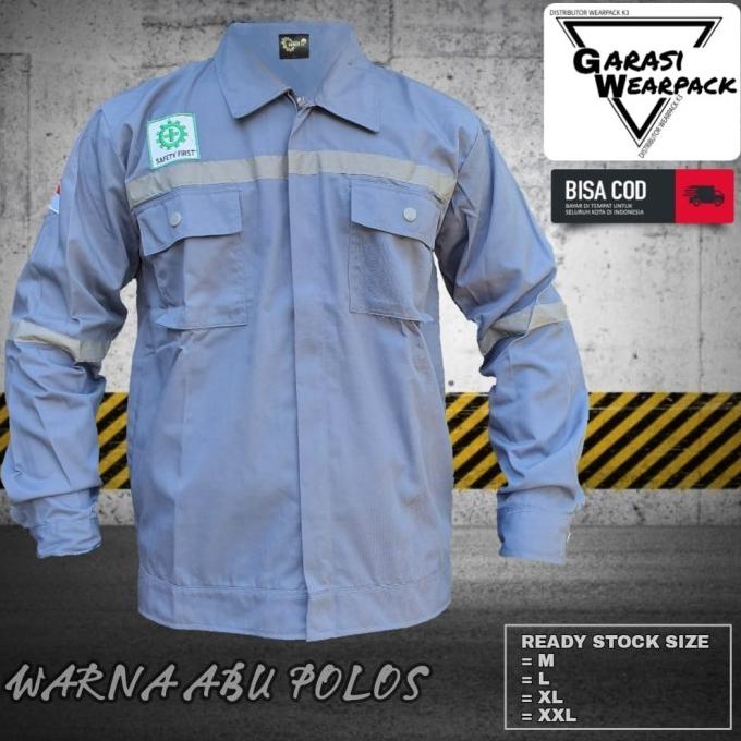 baju wearpack kerja/ lengan panjang/ APD K3 Safety/ Coklat susu Polos
