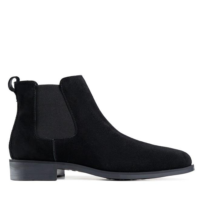 Best Seller - Asthabrata 2.0 Suede Black Sepatu Kulit Chelsea Boots Pria Original