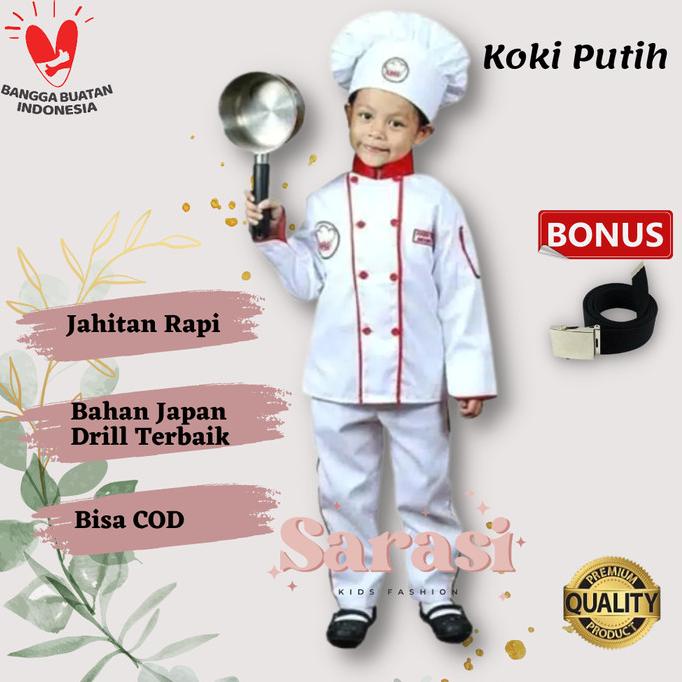Baju koki chef anak kostum koki chef anak anak pakaian profesi anak