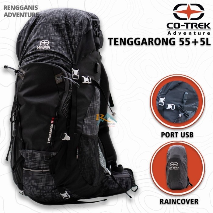 {Shop} TAS CARRIER CO-TREK TENGGARONG 55 UP TO 60 L ORIGINAL GUNUNG RANSEL - Hitam Limited