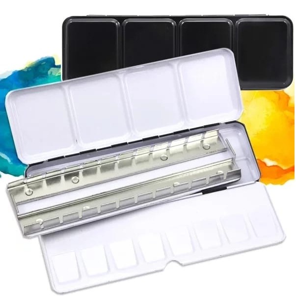 

Art Kreation Empty Watercolor Metal Tin Box For 24 Half Pan