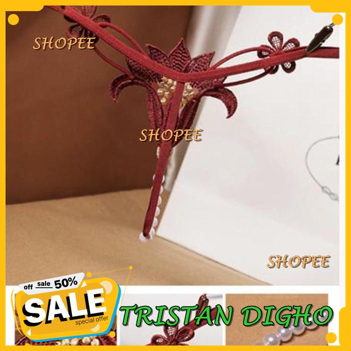 CELANA DALAM WANITA SEXY G STRING MUTIARA LACE BORDIR BUNGA THONG C / CELANA DALAM WANITA SEXY G STR