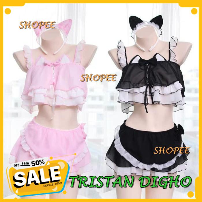 SERAGAM SEXY COSPLAY ANIME APRON TRANSPARAN LINGERIE WANITA SET A / SERAGAM SEXY COSPLAY ANIME APRON